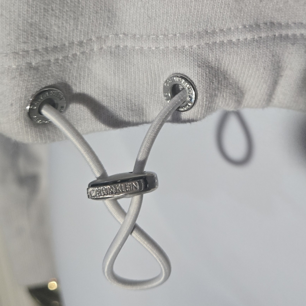 Calvin Klein Performance V Neck Cropped Sweatshirt Cinched Waist Lg Short Hoodie - Picture 8 of 15